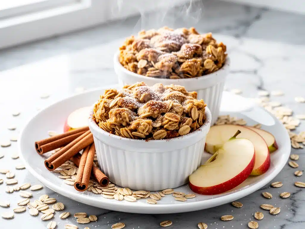 apple cinnamon baked oatmeal cups - featured image
