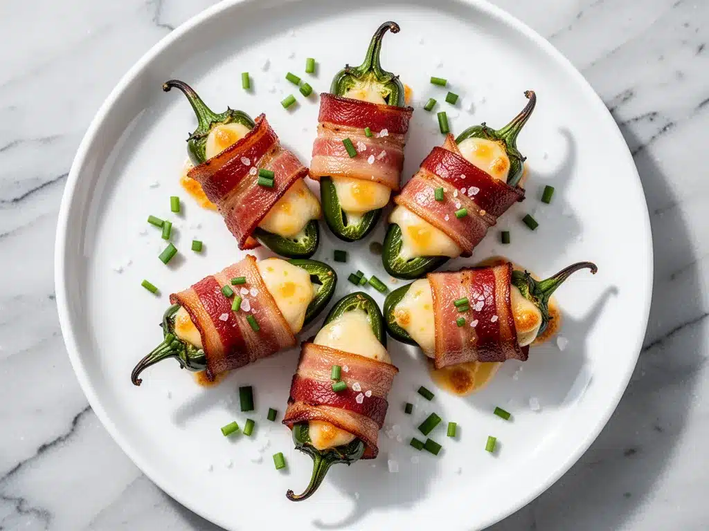Bacon-Wrapped Jalapeno Poppers: 30-Min Holiday Party Appetizer 4 bacon-wrapped jalapeno poppers preparation steps