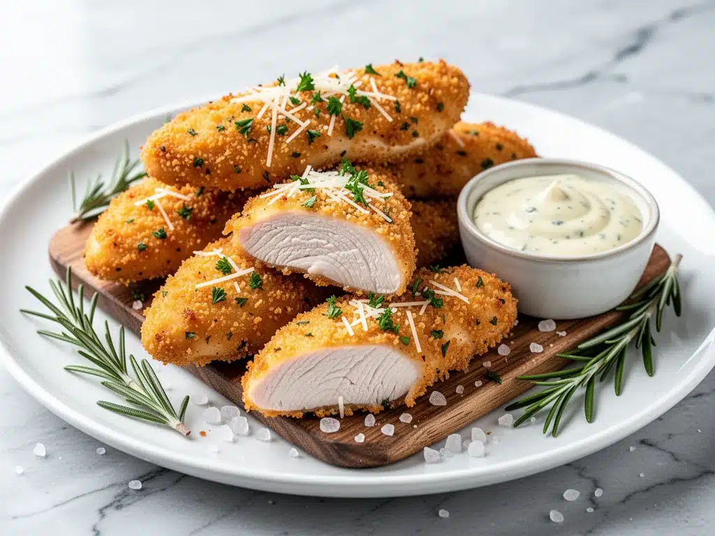 baked garlic parmesan chicken tenders - featured image