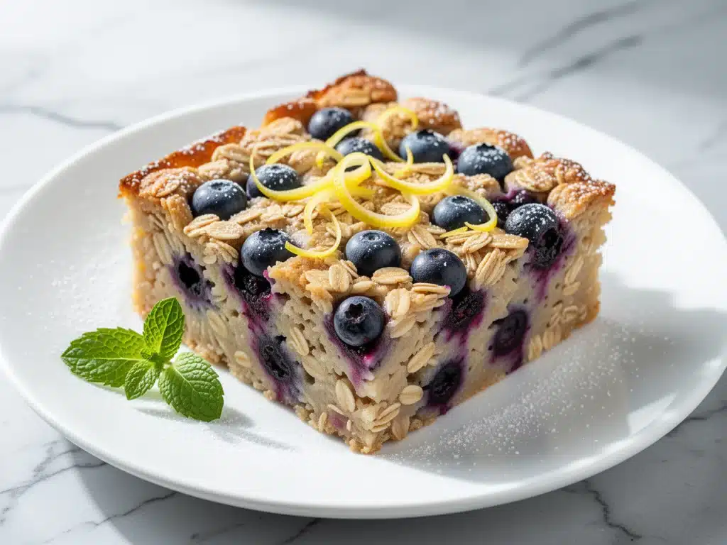 blueberry lemon baked oatmeal - featured image