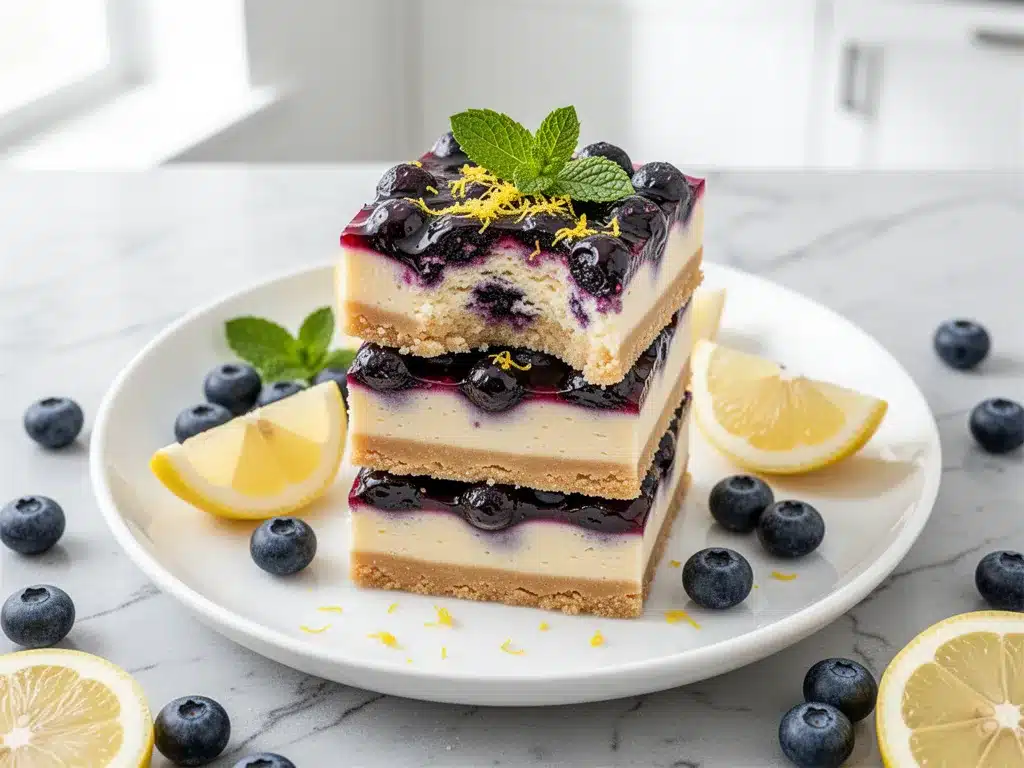 Blueberry Lemon Cheesecake Bars: Easy Summer Party Dessert 4 blueberry lemon cheesecake bars preparation steps