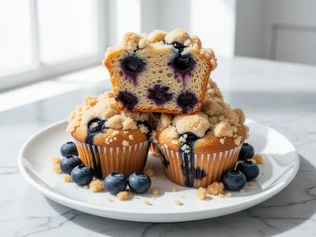 blueberry streusel muffins - featured image