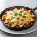 cheesy ground beef enchilada skillet - featured image