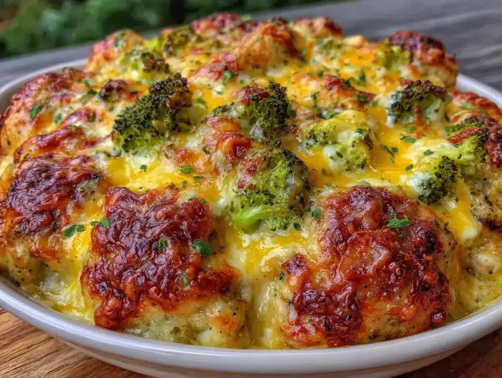 chicken broccoli cheddar casserole - featured image