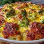 chicken broccoli cheddar casserole - featured image