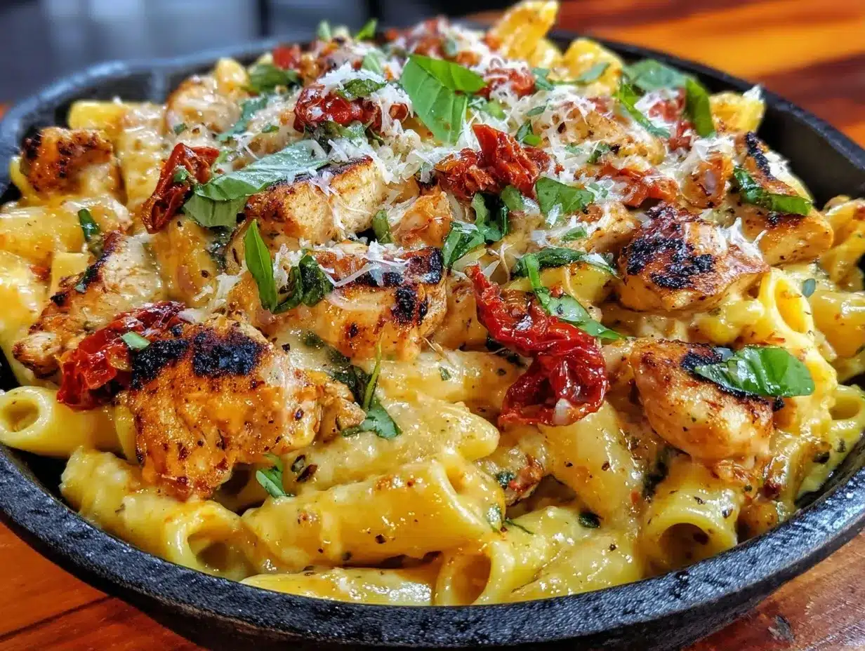 Chicken Pasta Skillet: Easy Sun-Dried Tomato Cream 4 chicken pasta skillet preparation steps