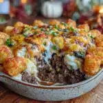 cozy cheesy ground beef potato casserole - featured image