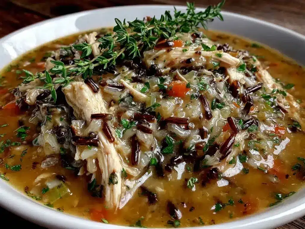 cozy chicken and wild rice soup - featured image