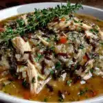 cozy chicken and wild rice soup - featured image