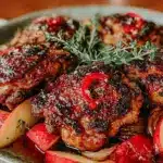 cozy fall chicken thighs with roasted apples - featured image