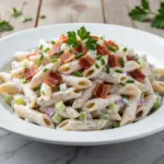 creamy bacon ranch pasta salad - featured image