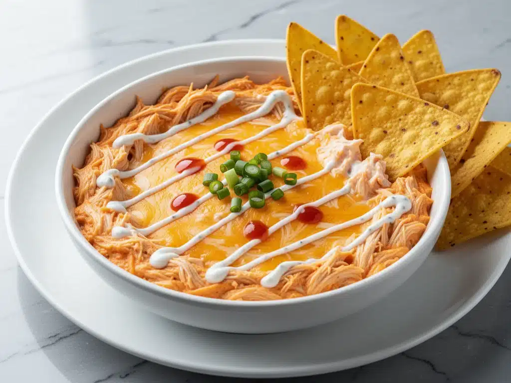 creamy buffalo chicken dip - featured image