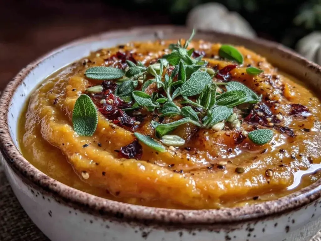 creamy butternut squash sage soup - featured image