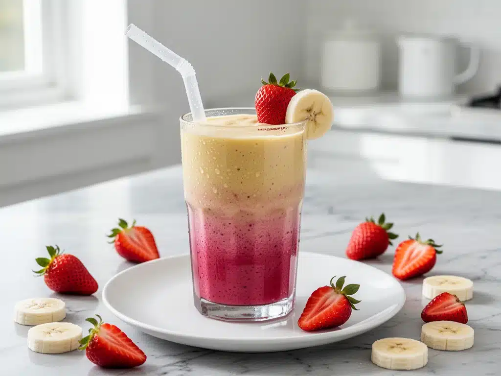 creamy strawberry banana breakfast smoothie - featured image