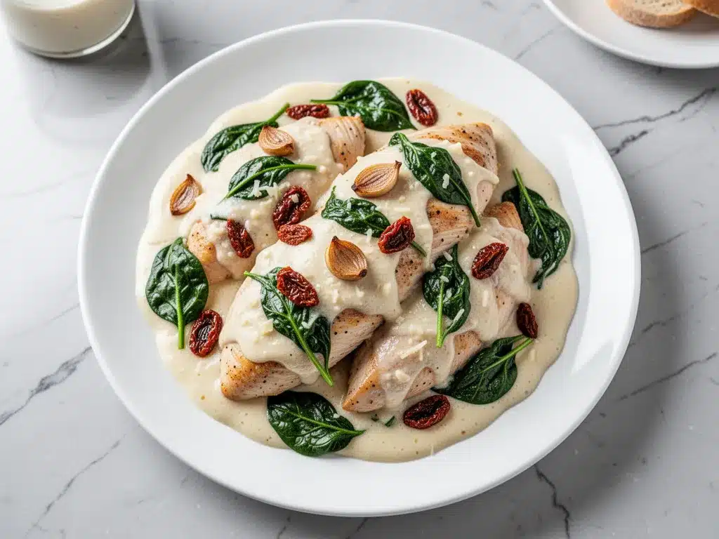 Creamy Tuscan Garlic Chicken: 30-Min Easy Weeknight Dinner 4 creamy tuscan garlic chicken preparation steps