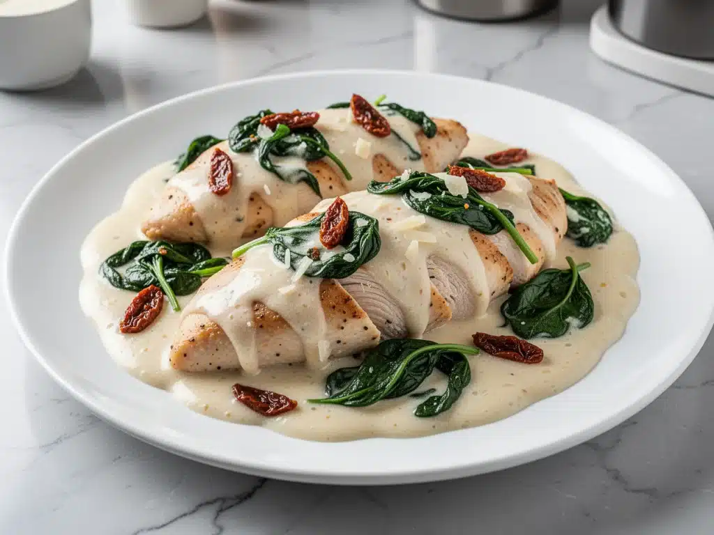 creamy tuscan garlic chicken - featured image