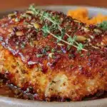 crispy baked chicken breast with maple dijon glaze - featured image