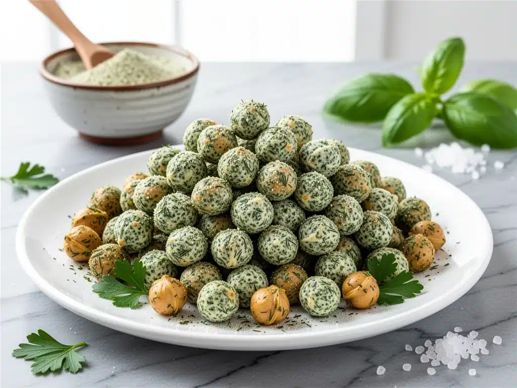crispy baked ranch chickpeas - featured image