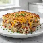 crispy hash brown breakfast casserole - featured image
