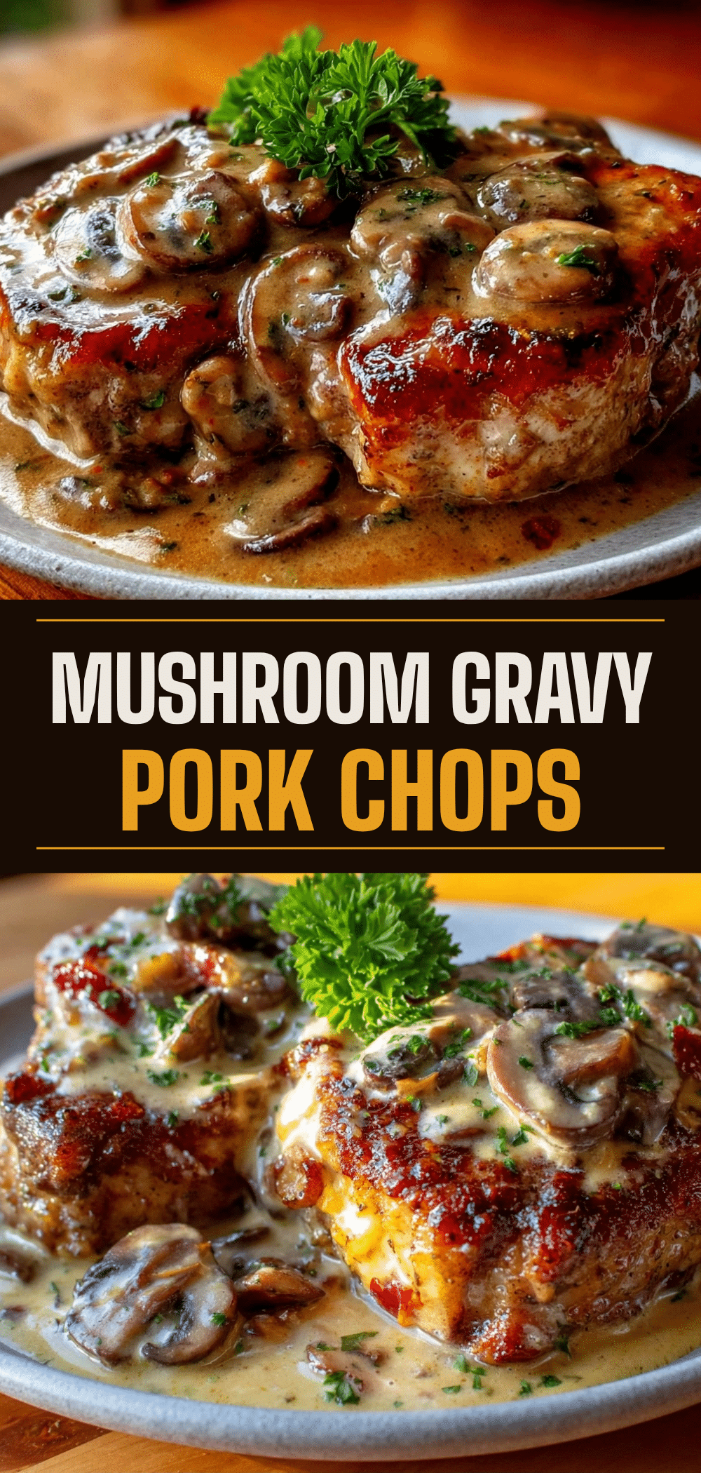 Crockpot Pork Chops with Creamy Mushroom Gravy (Easy) 5 crockpot pork chops with creamy mushroom gravy recipe