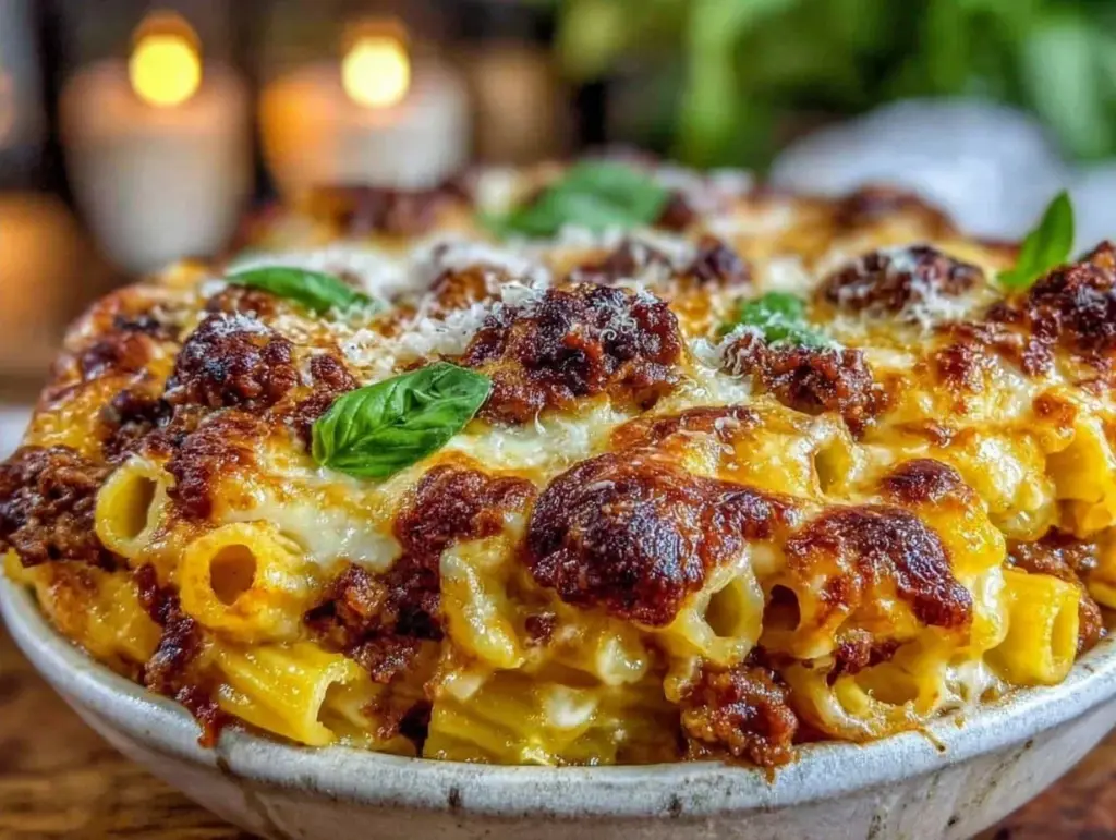 easy cozy fall baked ziti - featured image