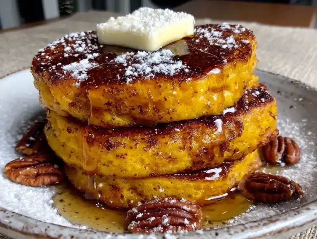 fall breakfast pumpkin pancakes - featured image