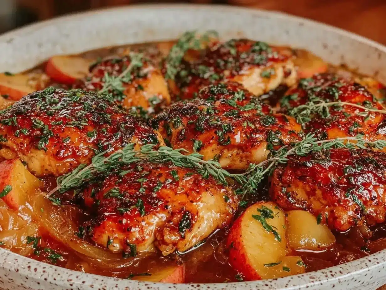Fall Chicken Breast Skillet: Easy Apple Cider Glaze Recipe 4 fall chicken breast skillet preparation steps