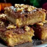 fall cookie bars with brown butter and cinnamon spice - featured image