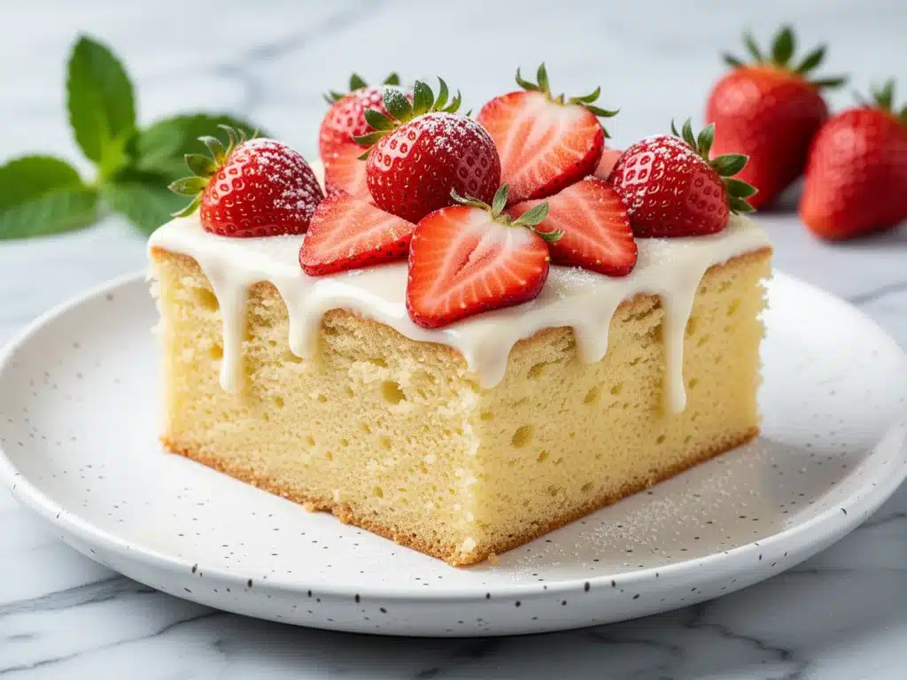Fresh Strawberry Buttermilk Sheet Cake - featured image
