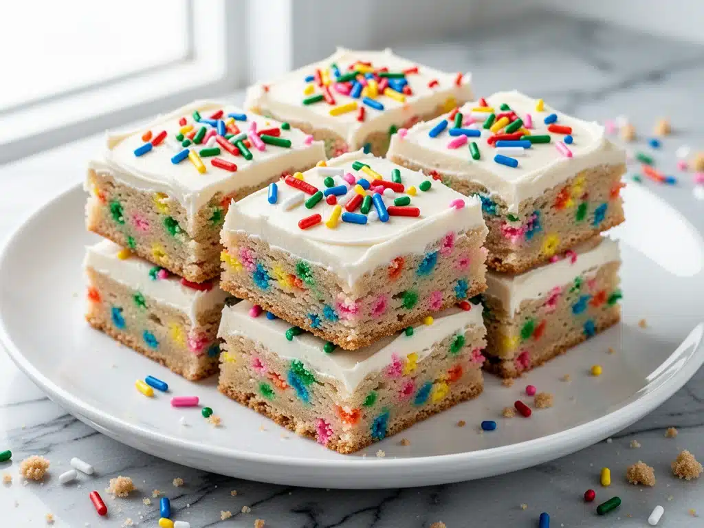 Frosted Confetti Sugar Cookie Bars - featured image