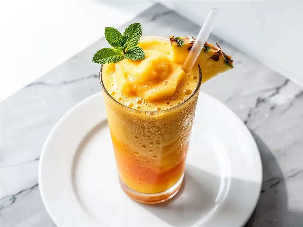 Frozen Mango Pineapple Smoothie: 3-Ingredient Breakfast 4 frozen mango pineapple smoothie preparation steps