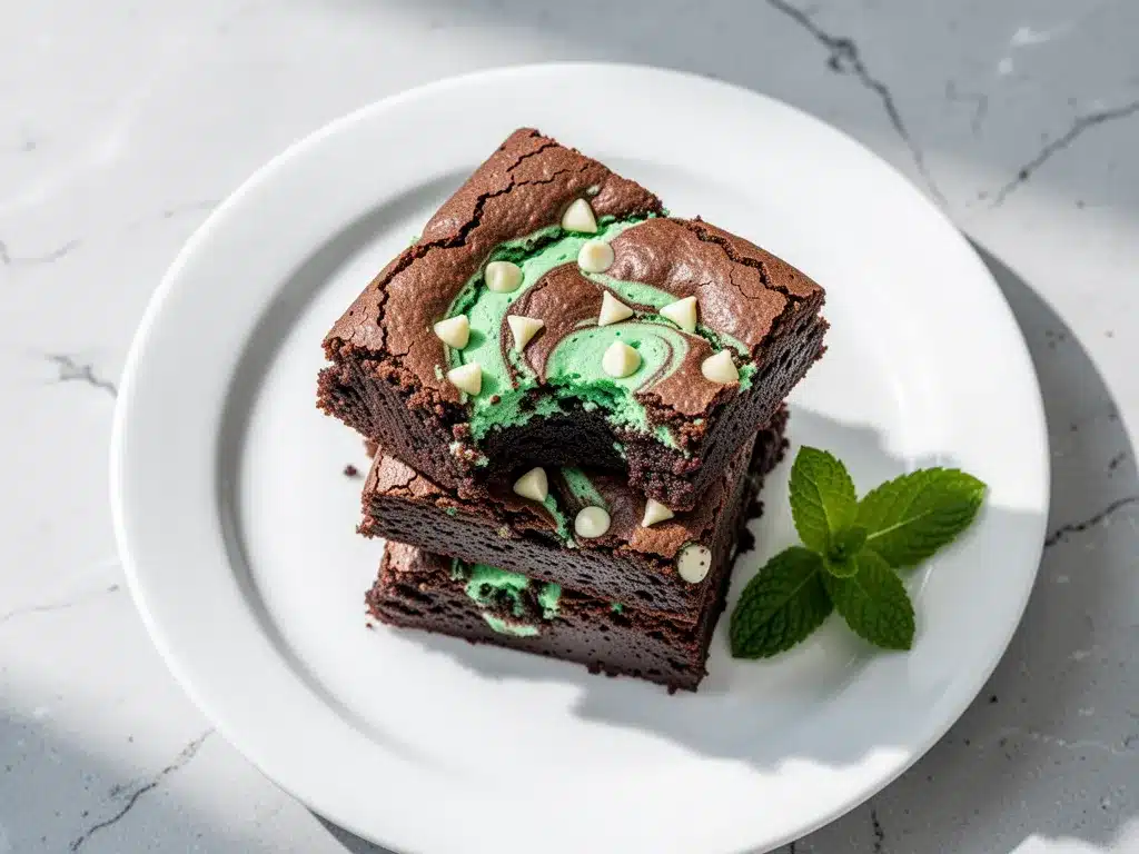Fudgy Mint Chocolate Brownies: 5-Ingredient Easy Recipe 4 fudgy mint chocolate brownies preparation steps