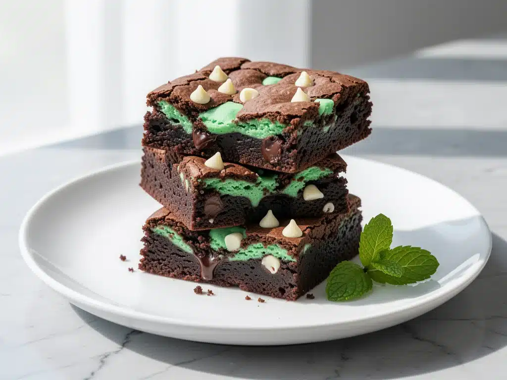 fudgy mint chocolate brownies - featured image