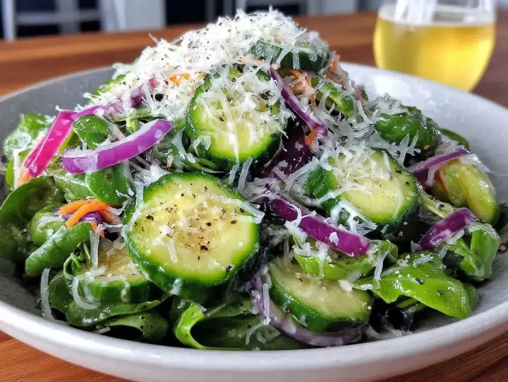 green salad with shaved parmesan - featured image