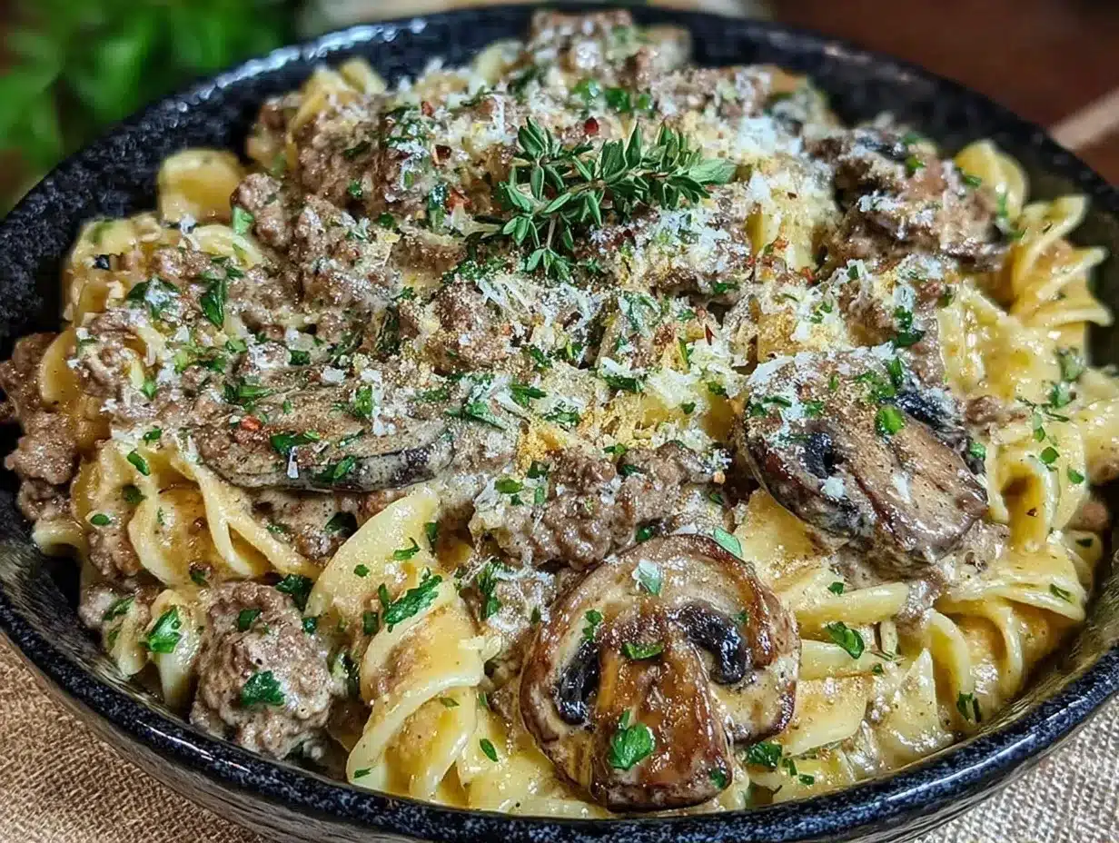 Ground Beef Stroganoff: 5-Ingredient Beginner Meal 4 ground beef stroganoff preparation steps