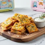 homemade cheddar herb snack crackers - featured image