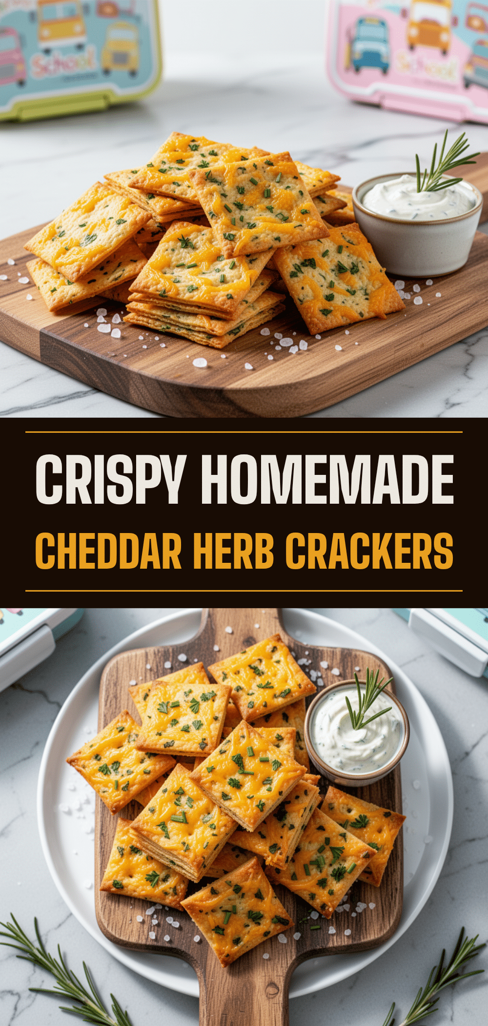 Homemade Cheddar Herb Snack Crackers: 5-Min Back-to-School Lunch 5 homemade cheddar herb snack crackers recipe