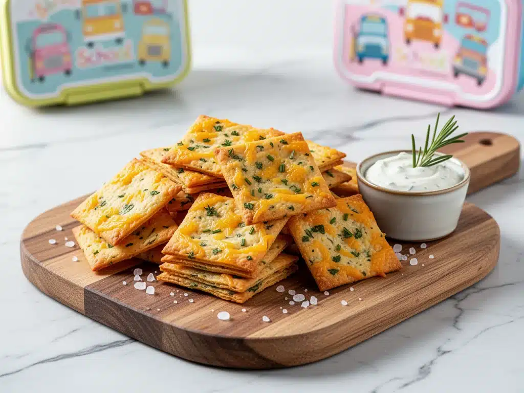 homemade cheddar herb snack crackers - featured image