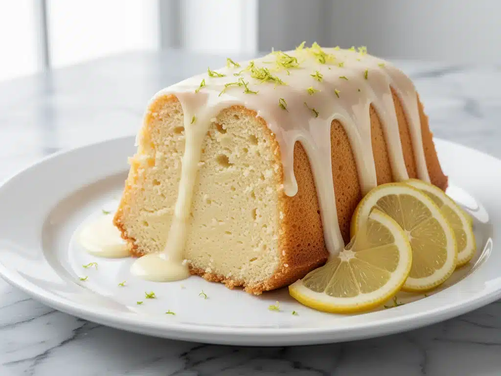 lemon cream cheese pound cake - featured image