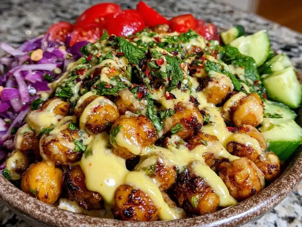 mediterranean chickpea bowl - featured image