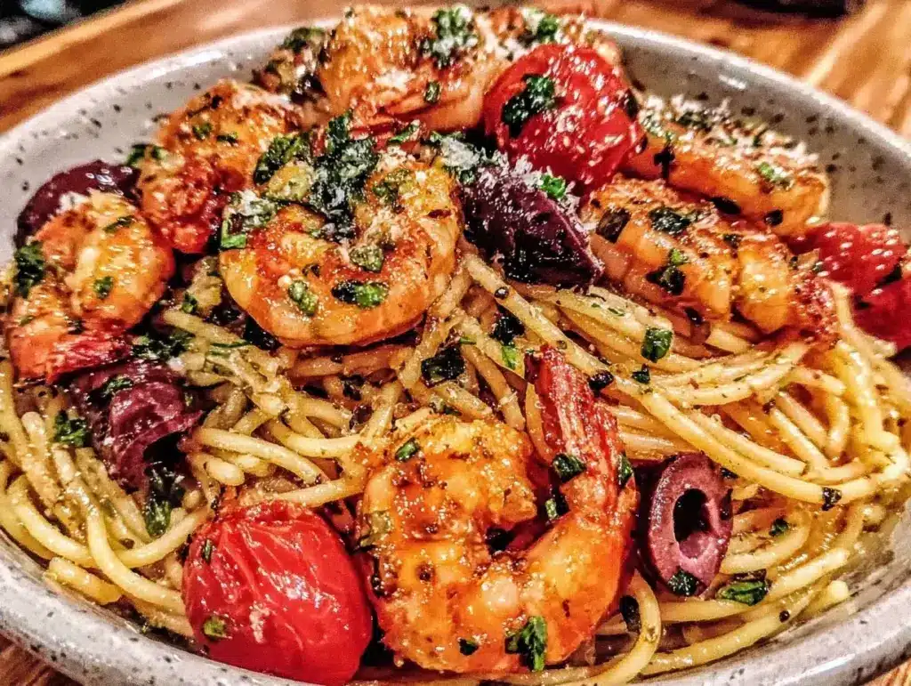 Mediterranean Shrimp Pasta - featured image