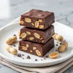 no-bake chocolate peanut butter lunchbox bars - featured image