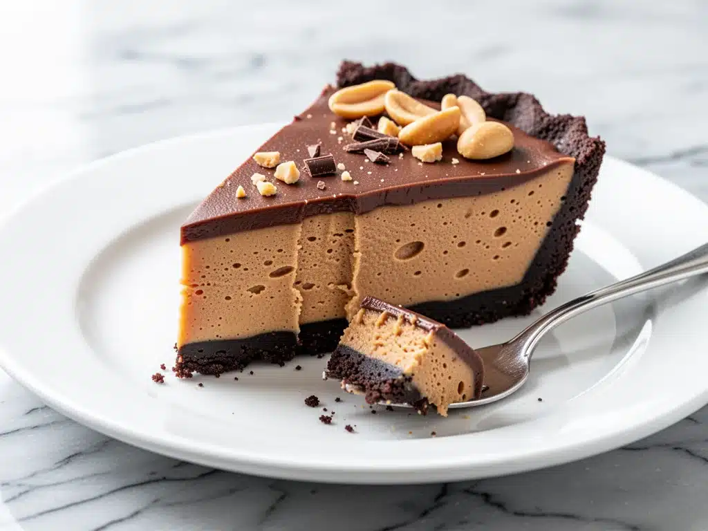 no-bake chocolate peanut butter pie - featured image