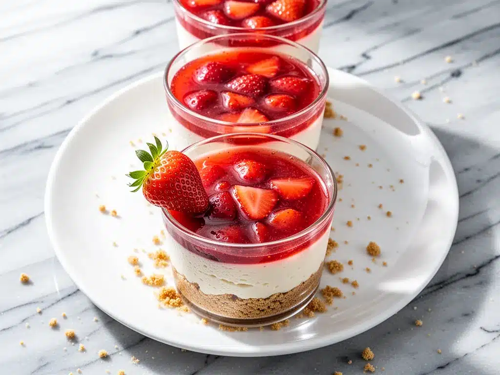 No-Bake Strawberry Cheesecake Cups: Easy Summer Dessert 4 No-Bake Strawberry Cheesecake Cups preparation steps