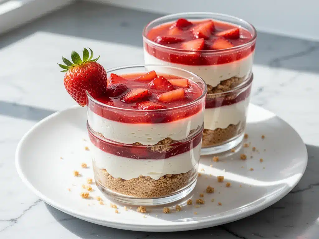 No-Bake Strawberry Cheesecake Cups - featured image