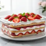 no-bake strawberry shortcake icebox cake - featured image