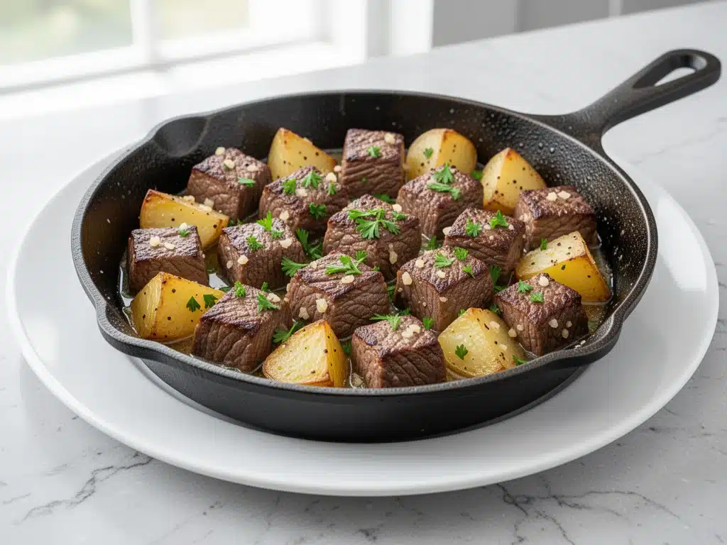 One-Pan Garlic Butter Steak Bites and Potatoes - featured image