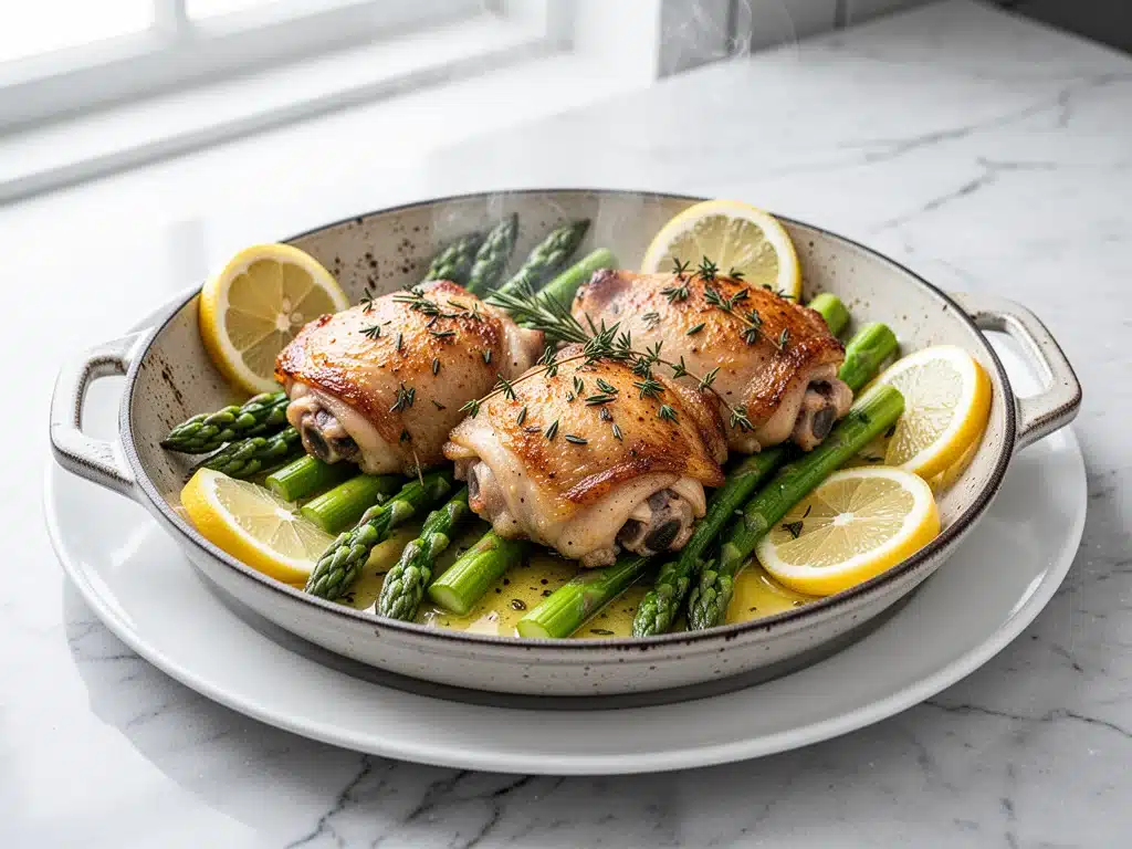 One Pan Lemon Garlic Chicken Thighs - featured image
