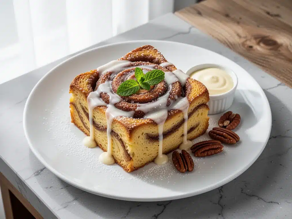 Overnight Cinnamon Roll French Toast Bake 4 overnight cinnamon roll french toast bake preparation steps