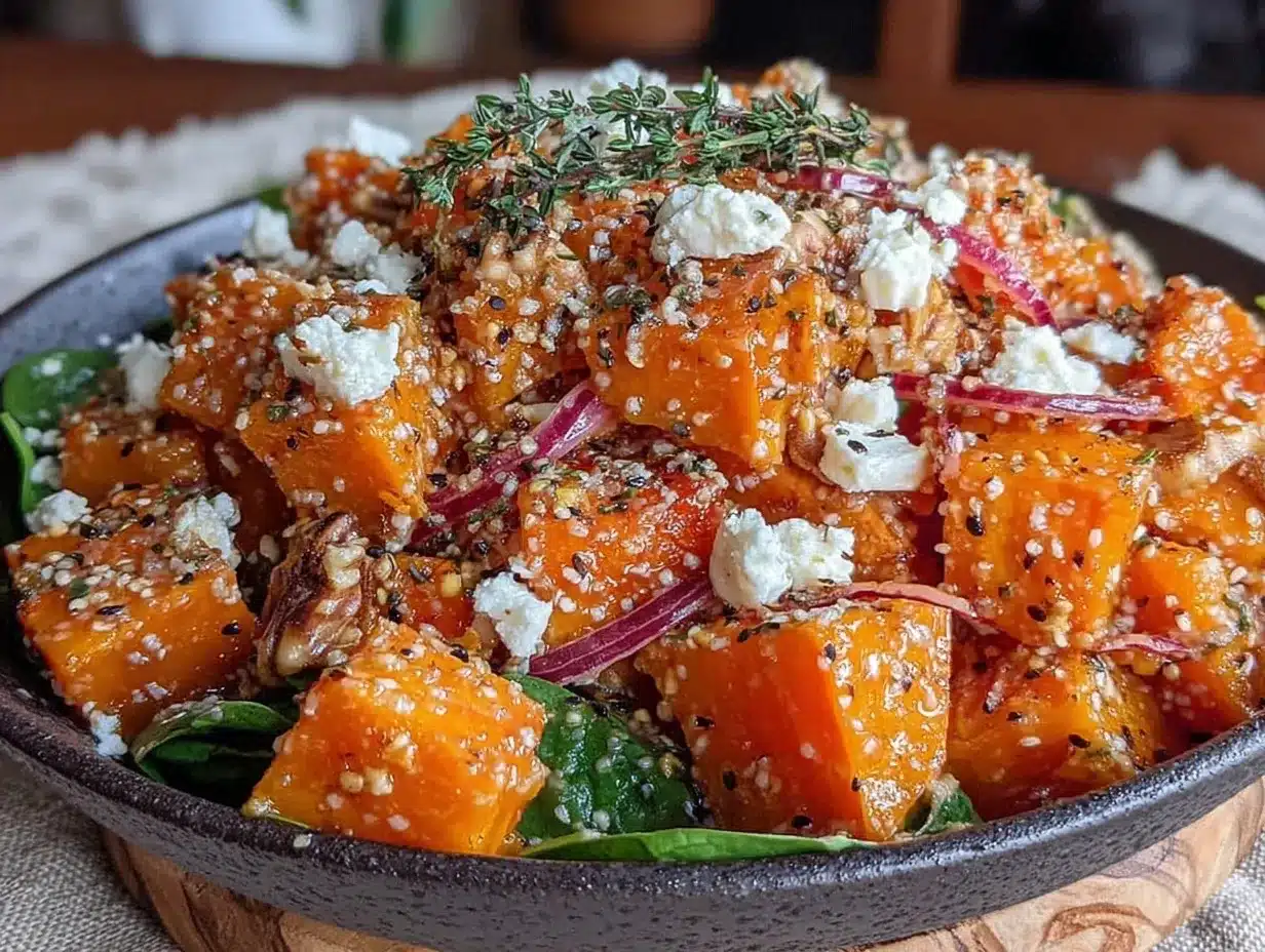 Pumpkin Salad with Spinach and Toasted Walnuts: 5-Ingredient Fall Side 4 pumpkin salad with spinach and toasted walnuts preparation steps